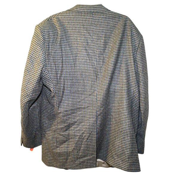 Stafford Men Houndstooth Wool Blazer Jacket Wool Size 48R USA Office Casual READ - Picture 3 of 13